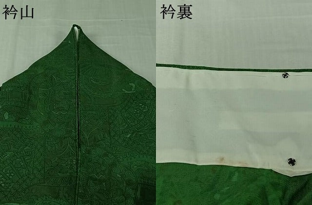 平和屋着物▽上質な小紋　単衣　手描き　風景更紗花鳥文　正絹　逸品　AABL6770jh