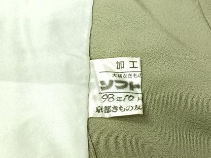 平和屋着物▽訪問着　単衣　中国三大刺繍　スワトウ刺繍　汕頭刺繍　総刺繍　花鳥文　暈し染め　金糸　正絹　逸品　AABL6773jh