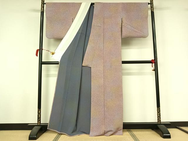 平和屋着物▽上質な小紋　単衣　霞文　暈し染め　正絹　逸品　AABL6774jh