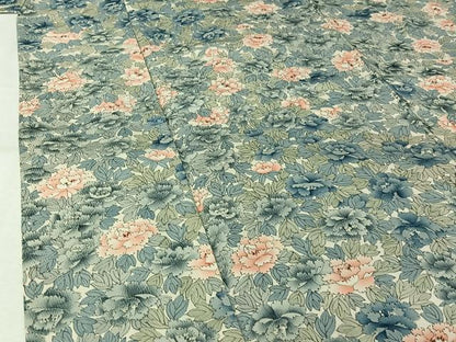 平和屋着物▽上質な小紋　単衣　草花文　正絹　逸品　AABL6775jh