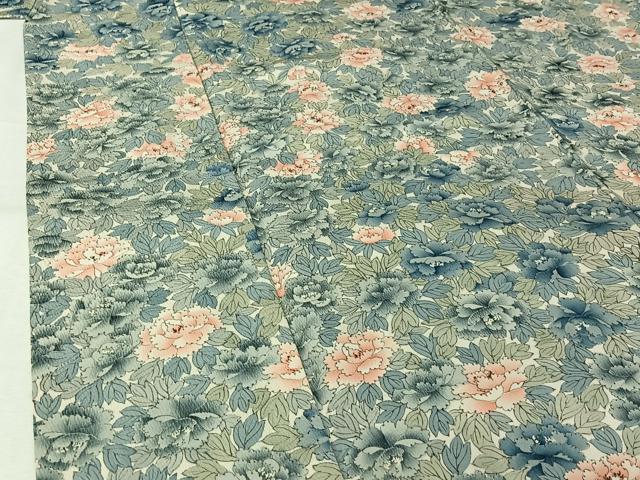 平和屋着物▽上質な小紋　単衣　草花文　正絹　逸品　AABL6775jh
