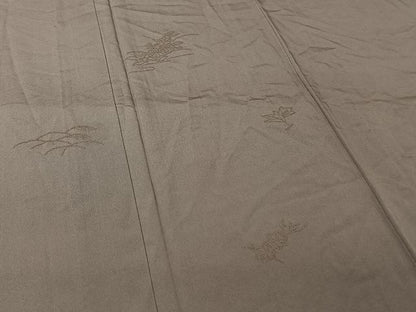 平和屋着物▽無地絵羽訪問着　単衣　中国三大刺繍　相良刺繍　総刺繍　芝花文　薄色　正絹　逸品　AABL6784jh