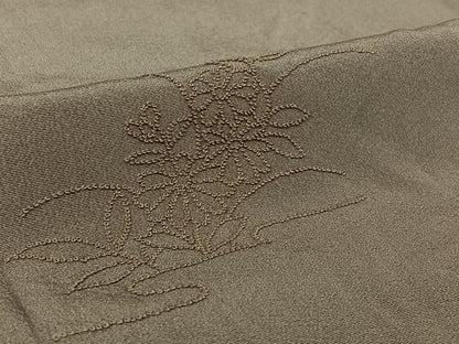平和屋着物▽無地絵羽訪問着　単衣　中国三大刺繍　相良刺繍　総刺繍　芝花文　薄色　正絹　逸品　AABL6784jh