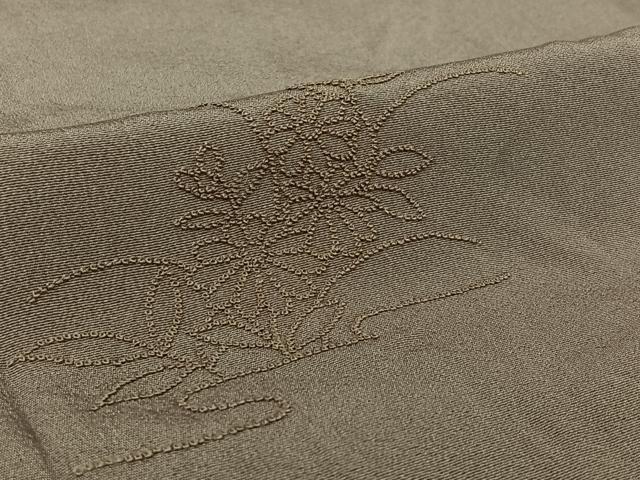 平和屋着物▽無地絵羽訪問着　単衣　中国三大刺繍　相良刺繍　総刺繍　芝花文　薄色　正絹　逸品　AABL6784jh