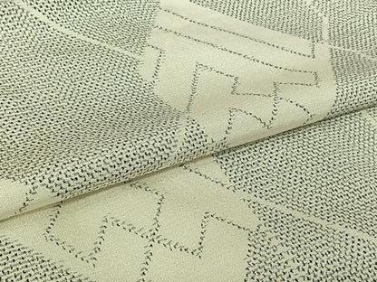 平和屋着物▽上質な紬　単衣　紗綾形文　正絹　逸品　AABL6799jh