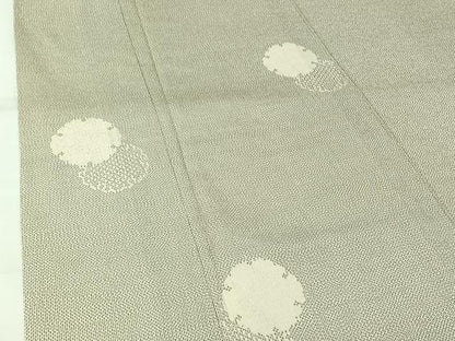 平和屋着物▽本塩沢　単衣　雪輪文　正絹　逸品　AABL6800jh