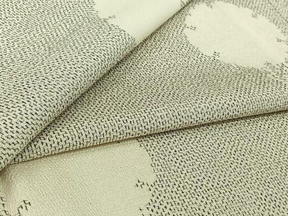 平和屋着物▽本塩沢　単衣　雪輪文　正絹　逸品　AABL6800jh