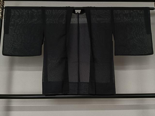 平和屋着物▽羽織　スリーシーズン　春夏秋　塵除け　霞文　黒地　洗える着物　AABL6801jh