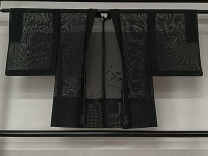 平和屋着物▽羽織　スリーシーズン　春夏秋　塵除け　流水笹の葉文　洗える着物　未使用　AABL6805jh