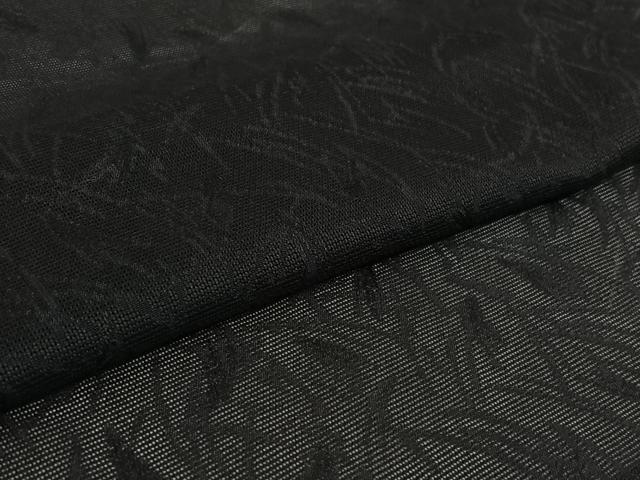 平和屋着物▽羽織　スリーシーズン　春夏秋　塵除け　芝文　黒地　洗える着物　AABL6815jh