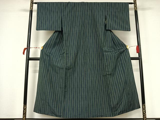 平和屋着物▽上質な紬　単衣　立涌文　正絹　逸品　AABL6820jh