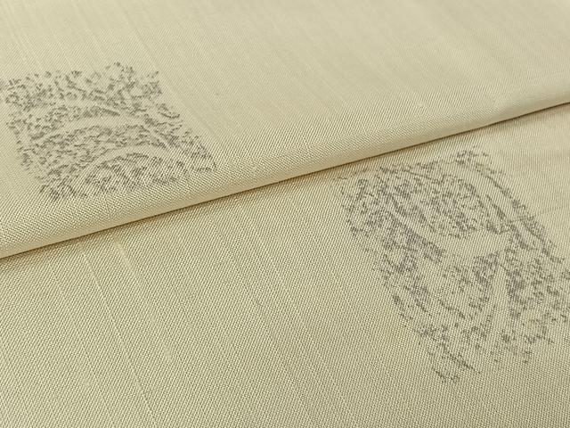 平和屋着物▽上質な小紋　単衣　紬地　色紙文　正絹　逸品　AABL6822jh