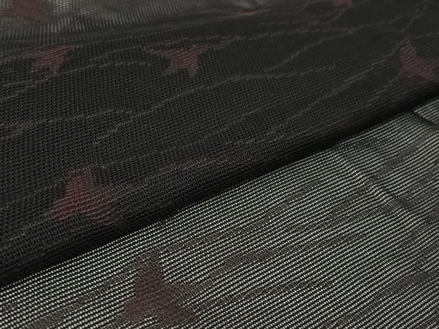 平和屋着物▽羽織　スリーシーズン　春夏秋　塵除け　枝葉文　黒地　洗える着物　AABL6825jh