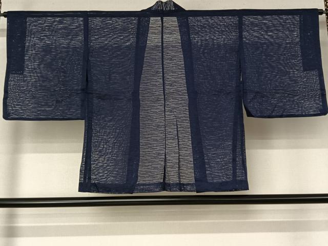 平和屋着物▽羽織　スリーシーズン　春夏秋　塵除け　霞文　鉄紺色　洗える着物　AABL6826jh