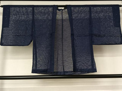 平和屋着物▽羽織　スリーシーズン　春夏秋　塵除け　霞文　鉄紺色　洗える着物　AABL6826jh