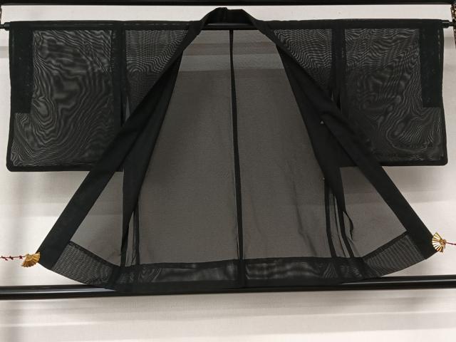 平和屋着物▽羽織　スリーシーズン　春夏秋　塵除け　黒地　洗える着物　AABL6827jh