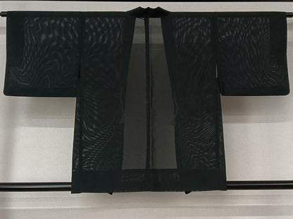 平和屋着物▽羽織　スリーシーズン　春夏秋　塵除け　黒地　洗える着物　AABL6829jh