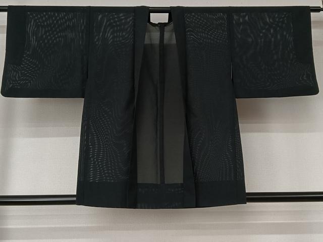 平和屋着物▽羽織　スリーシーズン　春夏秋　塵除け　黒地　洗える着物　AABL6829jh
