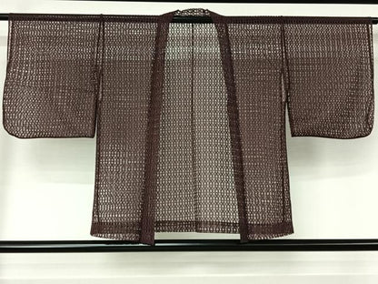 平和屋着物▽羽織　スリーシーズン　春夏秋　塵除け　幾何学文様　滅紫色　洗える着物　AABL6830jh