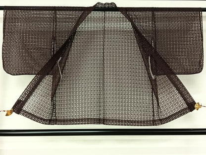 平和屋着物▽羽織　スリーシーズン　春夏秋　塵除け　幾何学文様　滅紫色　洗える着物　AABL6830jh