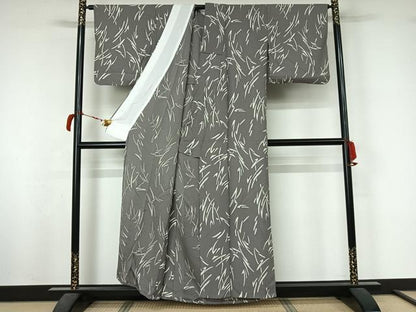 平和屋着物▽上質な小紋　単衣　幾何学文様　正絹　逸品　AABL6839jh