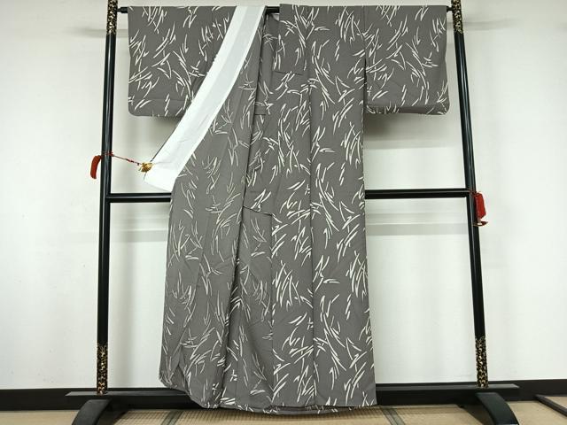平和屋着物▽上質な小紋　単衣　幾何学文様　正絹　逸品　AABL6839jh