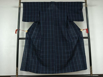 平和屋着物▽小紋　単衣　格子　AABL6840jh