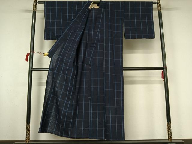 平和屋着物▽小紋　単衣　格子　AABL6840jh