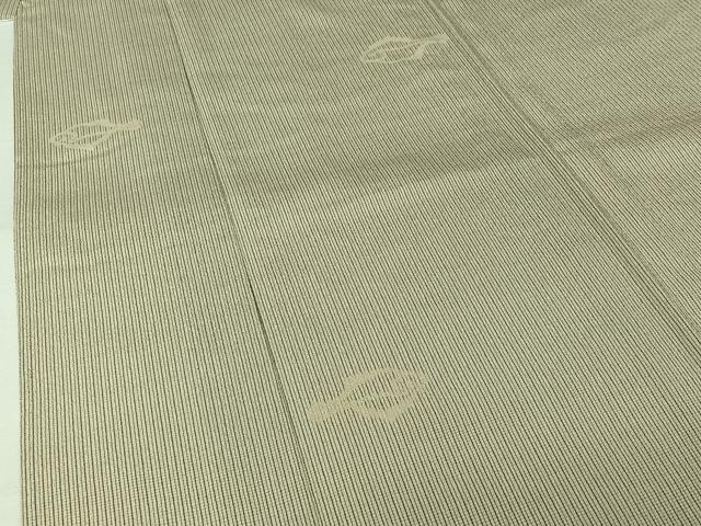 平和屋着物▽お召　塩沢絣　単衣　魚　証紙付き　正絹　逸品　AABL6844jh