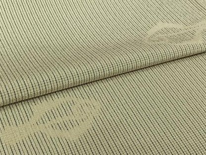 平和屋着物▽お召　塩沢絣　単衣　魚　証紙付き　正絹　逸品　AABL6844jh