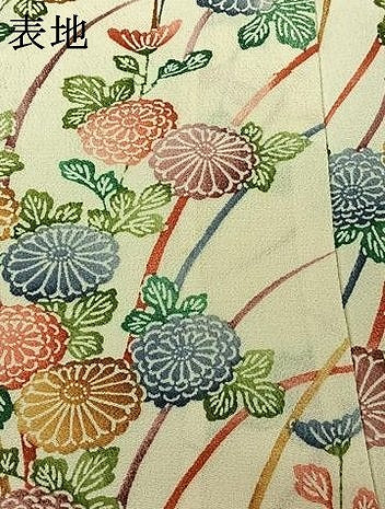 平和屋着物▽上質な小紋　単衣　型染め　草花文　鬼しぼ縮緬　正絹　逸品　AABL6851jh