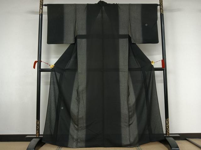 平和屋着物▽訪問着　無双　紗袷　紗×絽　幾何学文様　銀彩　正絹　逸品　AABL6852jh