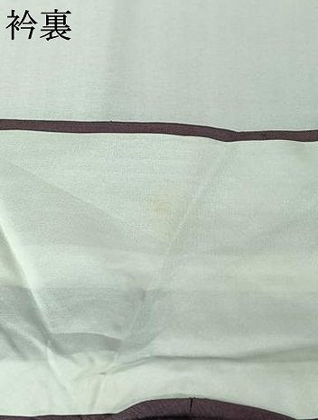 平和屋着物▽経節紬　単衣　色無地　深紫色　正絹　逸品　AABL6853jh