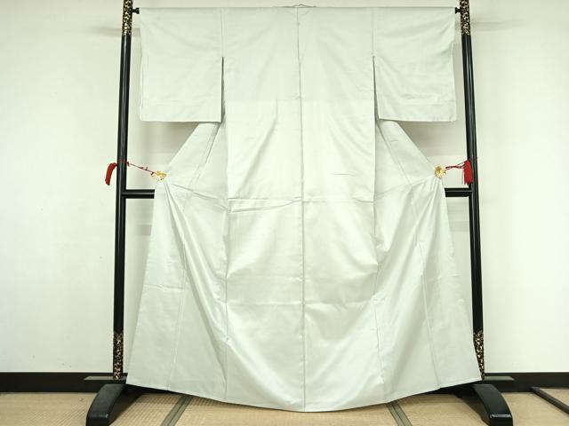 平和屋着物▽本場大島紬　単衣　京呉服　おか善　白磁色　正絹　逸品　AABL6855jh