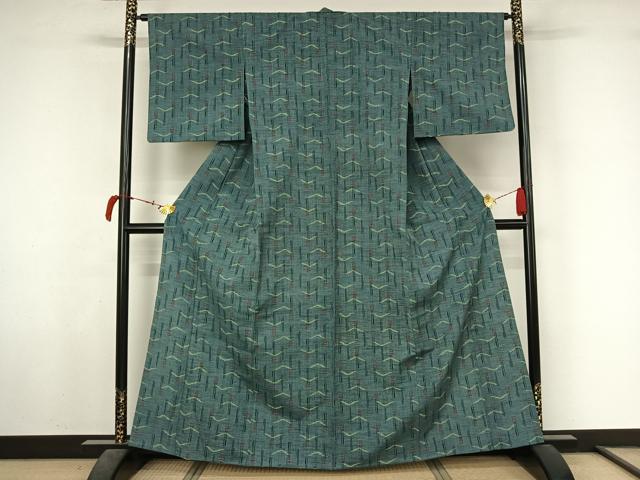 平和屋着物▽小紋　単衣　幾何学文様　AABL6856jh