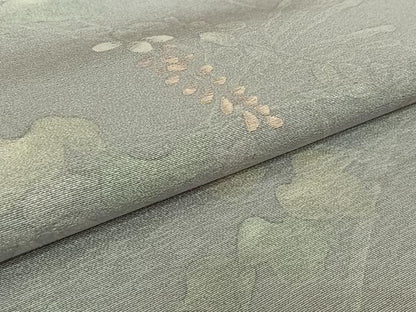 平和屋着物▽訪問着　単衣　刺繍　ろうけつ染め　草花文　正絹　逸品　AABL6860jh
