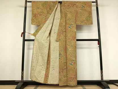 平和屋着物▽小紋　単衣　吉祥風景文　AABL6861jh