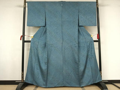 平和屋着物▽上質な小紋　単衣　作家物　霞文　正絹　逸品　AABL6867jh