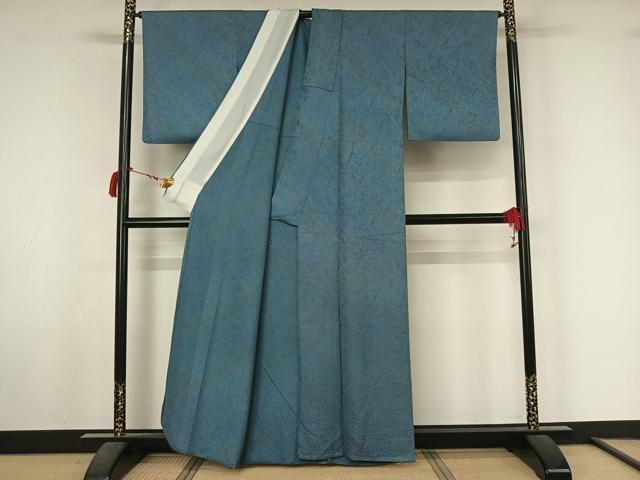 平和屋着物▽上質な小紋　単衣　作家物　霞文　正絹　逸品　AABL6867jh