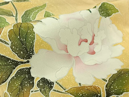 平和屋着物▽訪問着　単衣　草花文　暈し染め　正絹　逸品　AABL6868jh