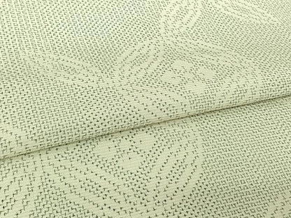 平和屋着物▽上質な紬　単衣　七宝花文　正絹　逸品　AABL6870jh