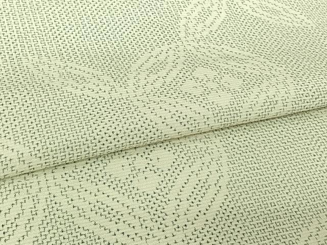 平和屋着物▽上質な紬　単衣　七宝花文　正絹　逸品　AABL6870jh