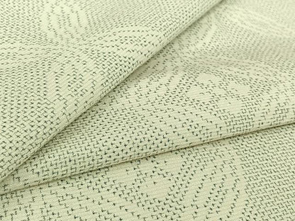 平和屋着物▽上質な紬　単衣　七宝花文　正絹　逸品　AABL6870jh