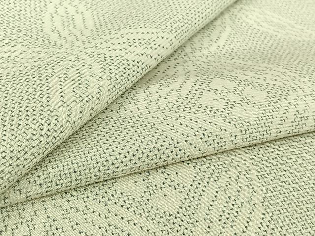 平和屋着物▽上質な紬　単衣　七宝花文　正絹　逸品　AABL6870jh