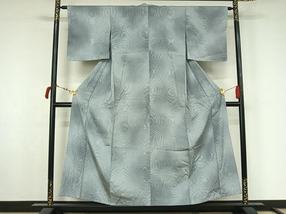 平和屋着物▽上質な小紋　単衣　杢目文　暈し染め　正絹　逸品　AABL6874jh