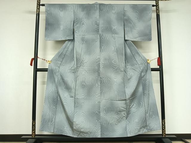 平和屋着物▽上質な小紋　単衣　杢目文　暈し染め　正絹　逸品　AABL6874jh