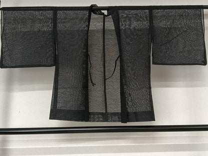 平和屋着物▽羽織　スリーシーズン　春夏秋　塵除け　流水文　黒地　洗える着物　AABL6880jh