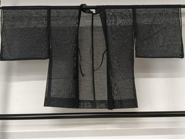 平和屋着物▽羽織　スリーシーズン　春夏秋　塵除け　流水文　黒地　洗える着物　AABL6880jh