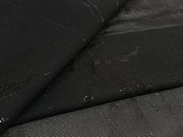 平和屋着物▽羽織　スリーシーズン　春夏秋　塵除け　草葉文　黒地　銀糸　正絹　逸品　AABL6882jh