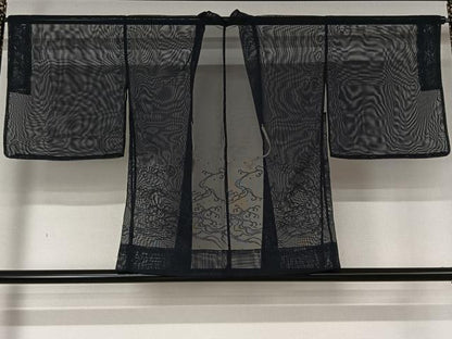 平和屋着物▽羽織　スリーシーズン　春夏秋　塵除け　立波文　正絹　逸品　AABL6883jh